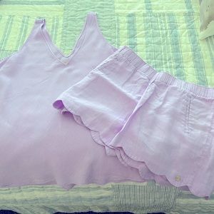 Shorts and top set in large linen